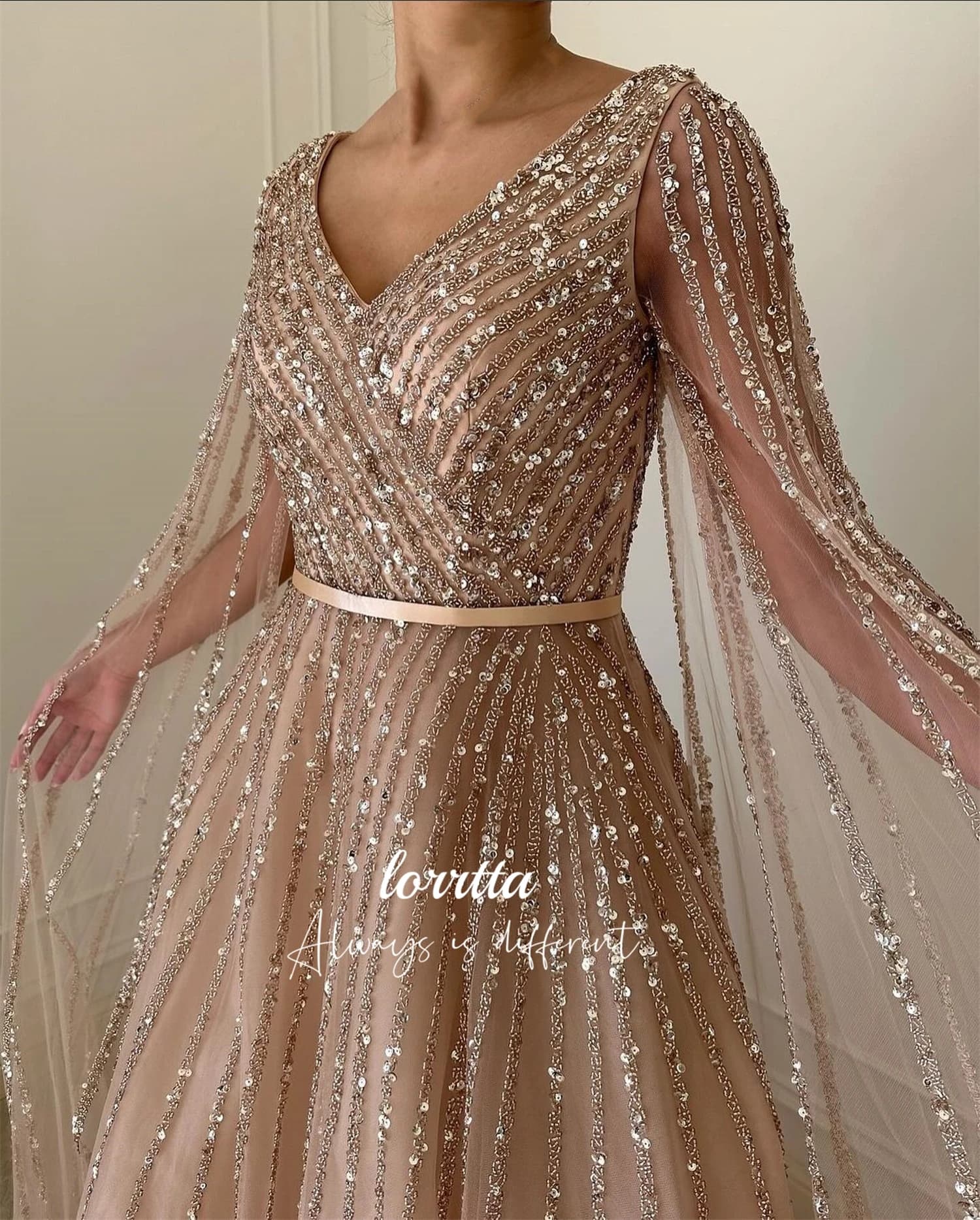 Lorrtta Robe Evening Dress Women Grace Shiny Fabric Elegant Women's Dresses Luxurious Party Party dresses Customized فساتين سهرة