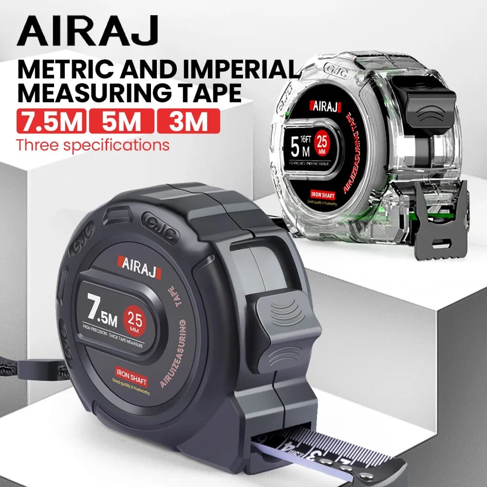 AIRAJ 3m/5m/7.5m Ft/Metric Tape Measure, High Precision Wear-resistant  Easy Read Measuring Measure Home Site Construction Tape