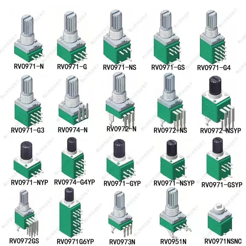 5pcs RV097NS 5K 10K 20K 50K 100K 500K with a Switch Audio Shaft 15mm Amplifier Sealing Potentiometer RV097 3pin 5pin 6pin 8pin