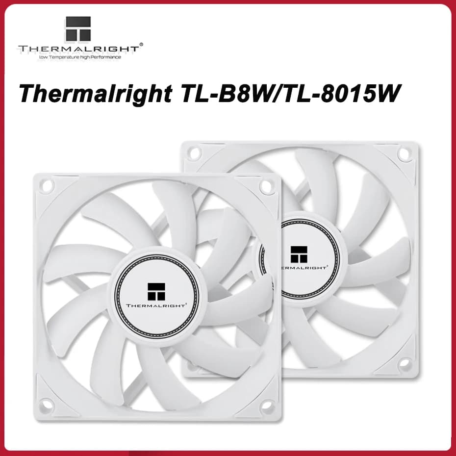 Thermalright TL-B8W/TL-8015W White 80mm Thin Computer Case Fan 4pin PWM S-FDB V2 bearing Quiet Cooler Fan