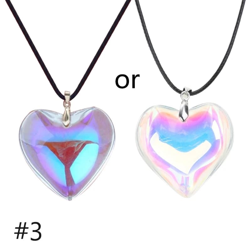 Heart Shape Necklace Crystal Pendants Clavicle Chain Necklace Fashion Jewelry Glass Charm Necklace for Couple Women Girl