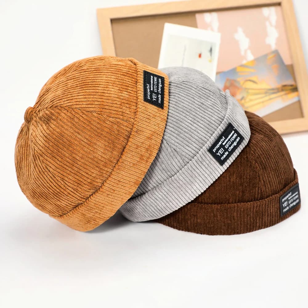 Brimless Skullies Cap Vintage Cotton Men Adjustable Landlord Docker Cap Multipurpos Beanie Hats Streetwear Dome Hat Hip Hop Hats