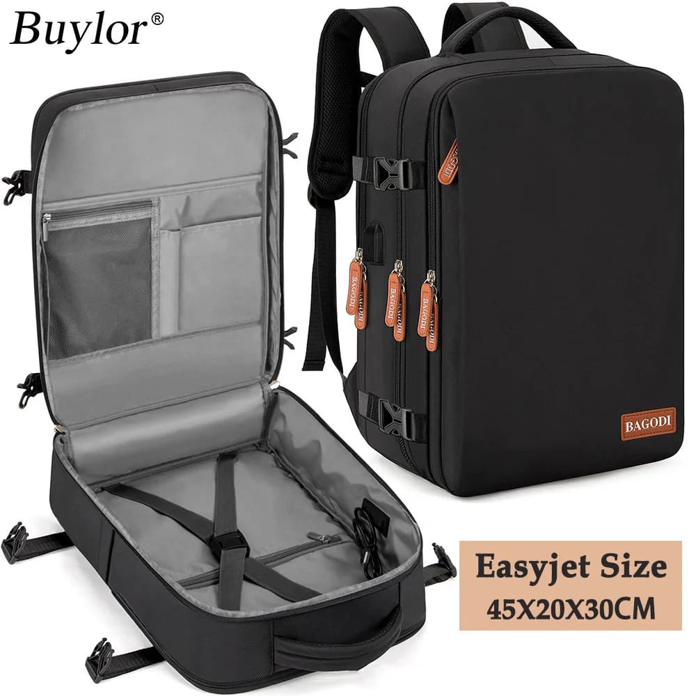 Buylor Travel Backpack Airplane Backpack 45x20x30 for Women/Men Easyjet Cabin Bags Laptop Backpack Casual Daypack for Weekender