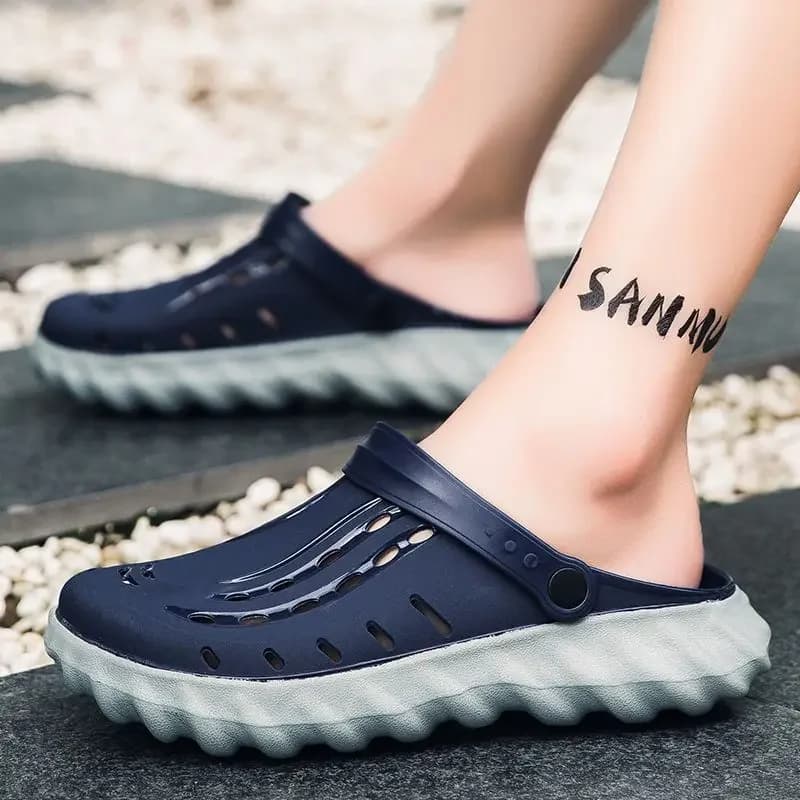 Eva Male Slipper Slip-resistant Hole Men's Shoe Casual Trend 2024 Cheap Shoes Liquidation Fun Fashion Low Price Clappers Slides