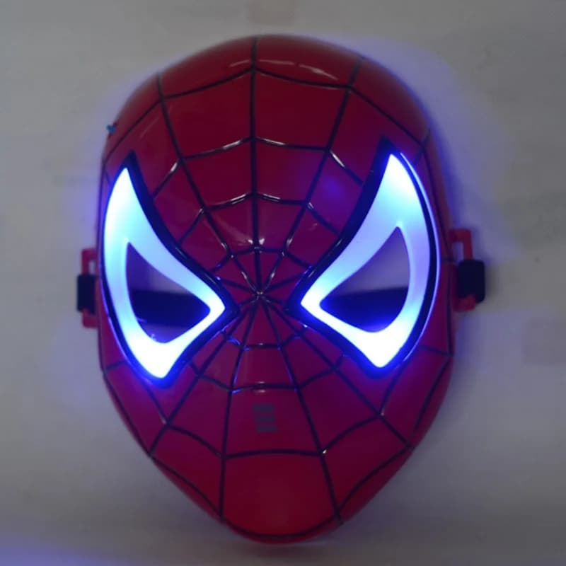 Disney Anime Spider-Man LED Light Mask Cool Cartoon Iron Man Captain America Costume Party Stage Performance Prop Children Gift