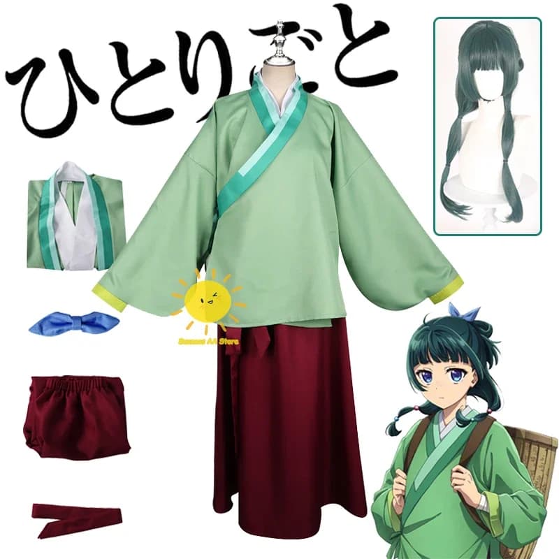 Anime Maomao Cosplay Costume The Apothecary Diaries Dress Skirt Green Top Hairpin Kusuriya No Hitorigoto Wig Halloween for Women