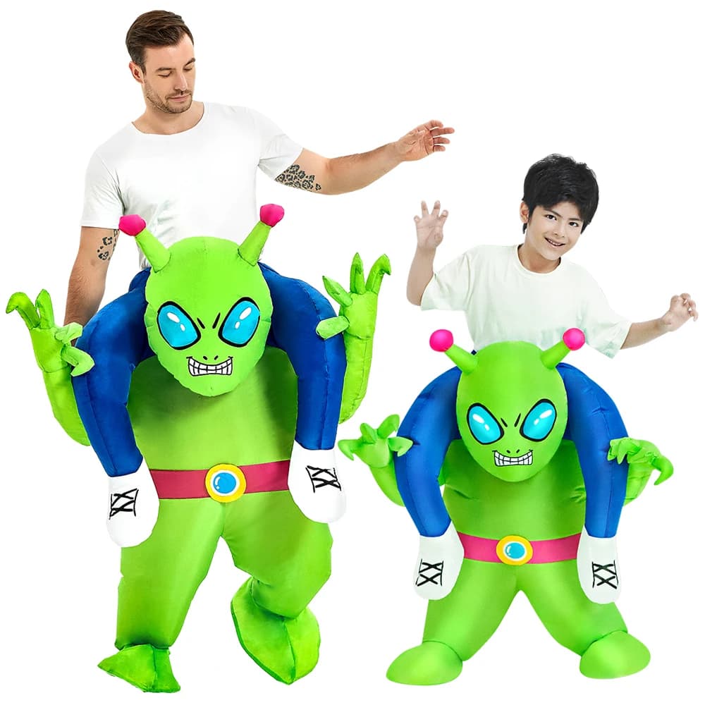 Adult Kids ET Alien Inflatable Costumes Anime Astronaut Cosplay Costume Scary Mascot Dress Funny Suit for Purim Halloween Party