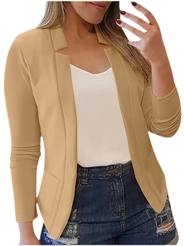 Women Thin Solid Jacket 2024 Spring Autumn Long Sleeve cardigan Blazer Jackets Female Casual Slim Short Coats Office Ladies Coat