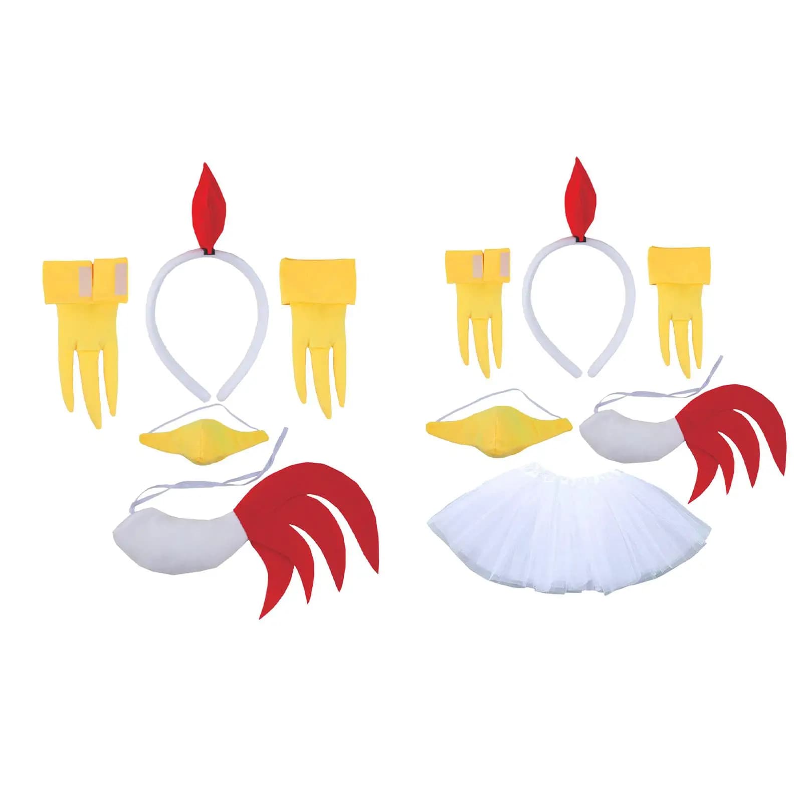 Easter Chick Headband Set Novelty Chick Headband Tail Cute Chicken Costume for Cosplay Dress up Animal Party Halloween Girls