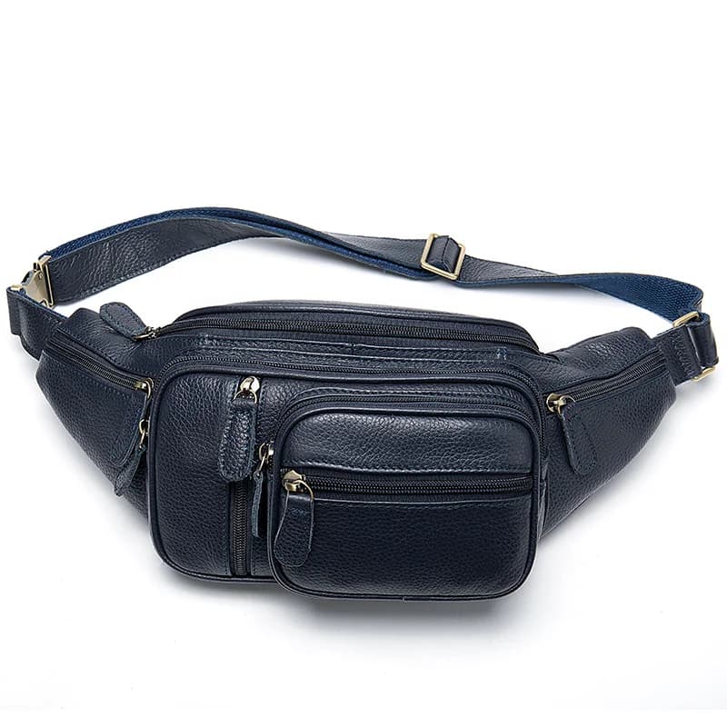 leather Travel Waist Pack Fanny Pack men Leather Belt Waist bag phone pouch high quality chest messenger bag for man 8336