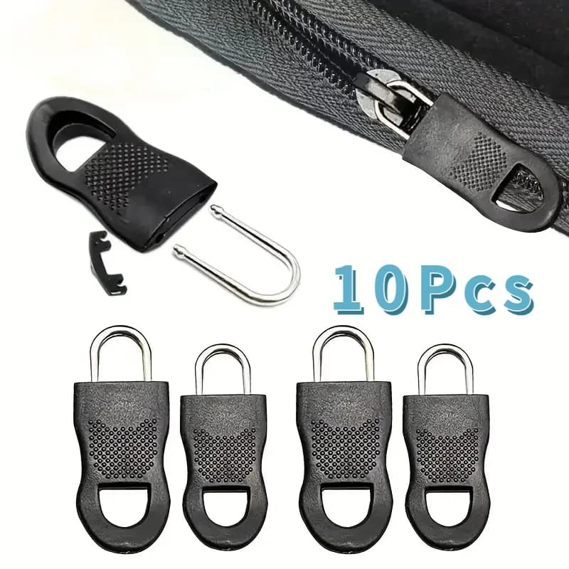 8pcs Replacement Zipper Head Tool-free Removable Zipper Puller for Luggage Schoolbag End Fit Rope Tag Clothing Zip Fixer Broken