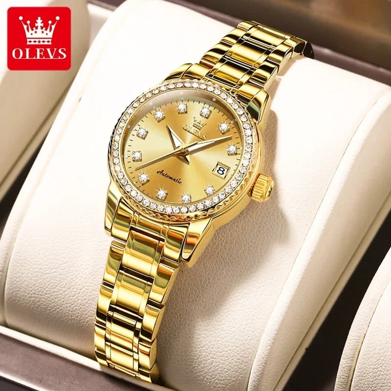 OLEVS-7003 Automatic Mechanical Watches Women Waterproof Luminous Calendar Women Wrist Watch Luxury Watch 2023