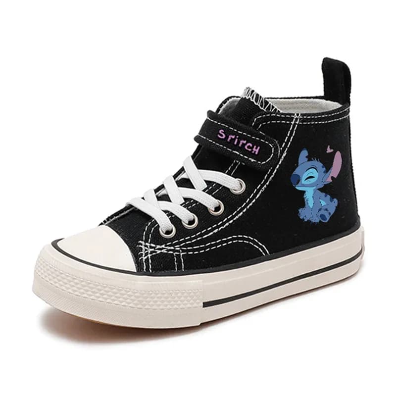 2024 Girl Kids Boys Kids Canvas Shoes Casual Cartoon Lilo Stitch Sport Shoes Children Fashion Print Shoes Boys Tennis Shoes 1005