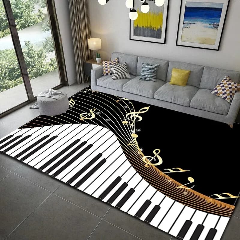 Piano note music theme series carpet home decoration bedroom living room large area carpet room bedside non-slip floor mat