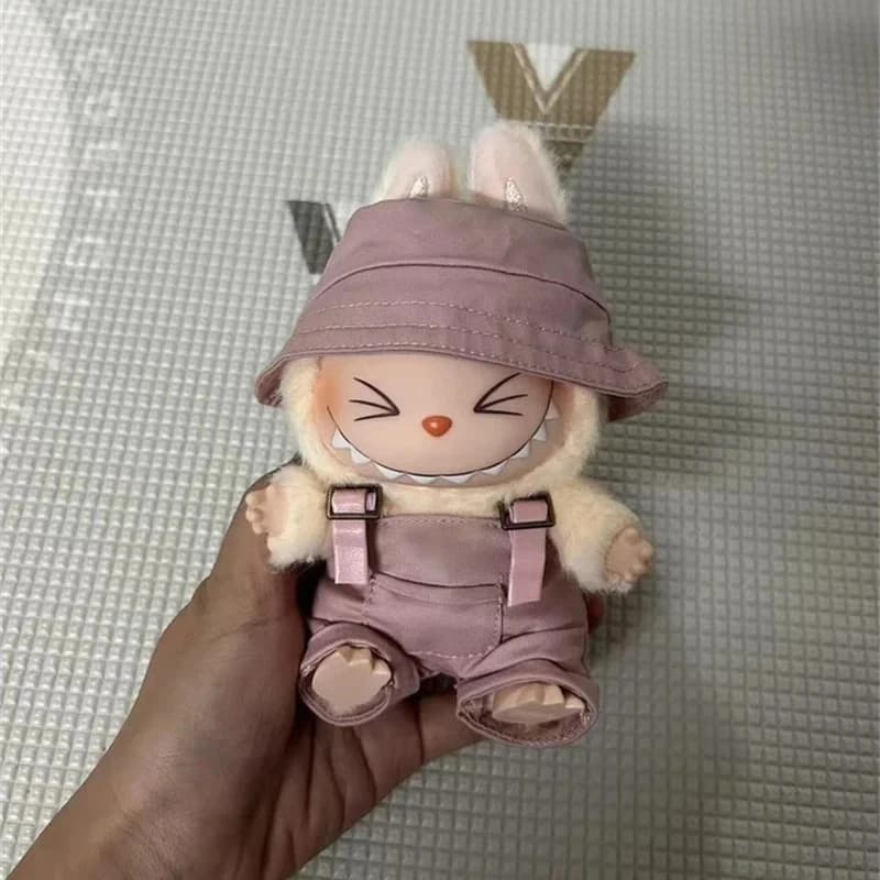 For Labubu 15-17 cm v1v2 Outfit Accessories Mini Hat Overalls Set Decoration Small Clothes Children's Toys Birthday Gift