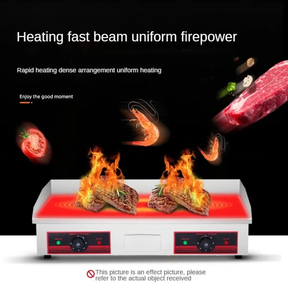 Commercial Grade Electric Stainless Steel Griddle - Ideal for Food Trucks and Catering Businesses