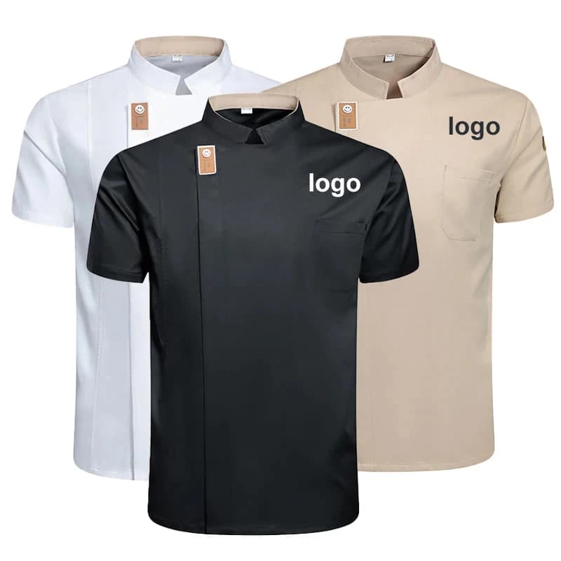 Customized Logo Unisex Chef Jacket Summer Kitchen Shirts Hotel Restaurant Waiter Uniforms Bakery Catering Work Cooking Clothes