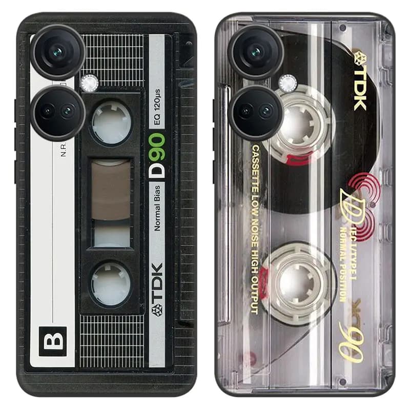 Classical Old Cassette Cartoon Cover Black Phone Case For OnePlus Nord CE3 Lite 3 12 11 2T N30 CE2 N300 N200 10 9RT ACE 2V Pro
