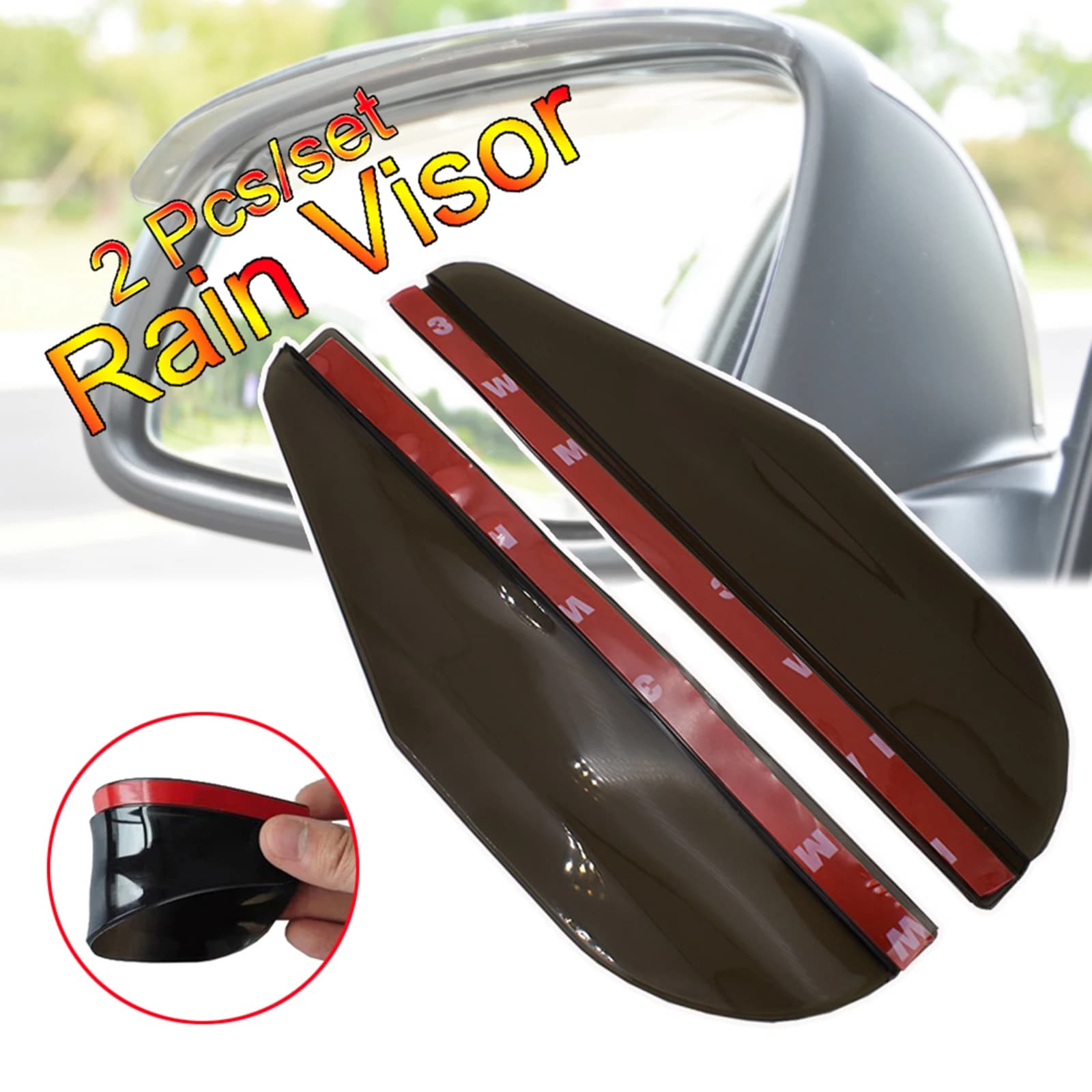 2Pcs Universal Rearview Mirror Rain Visor Waterproof PVC Protect from Rain and Snow Reduce Glare Enhance Appearance Rainproof