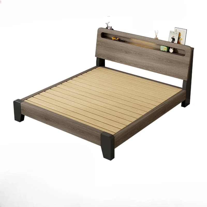 Nordic Luxury Bed Frames Wood High End King Size Low Price Double Bed Frames Headboard Lit Deux Place Furniture For Bedroom