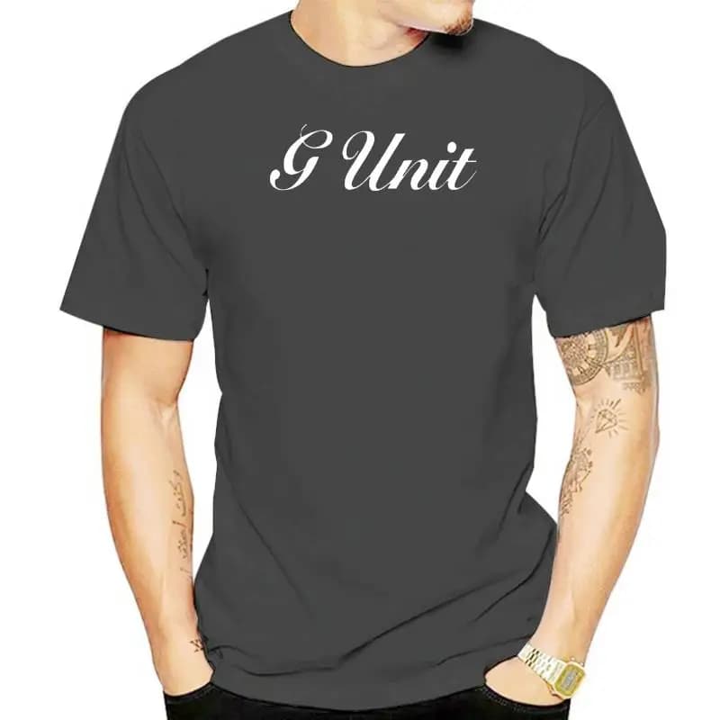 Discount 100% Cotton T Shirts O Neck Short New G Unit 50 Cent Rap Hip Hop Logo MenBlack T Shirt S 3Xl Premium Mens Tee Shirts