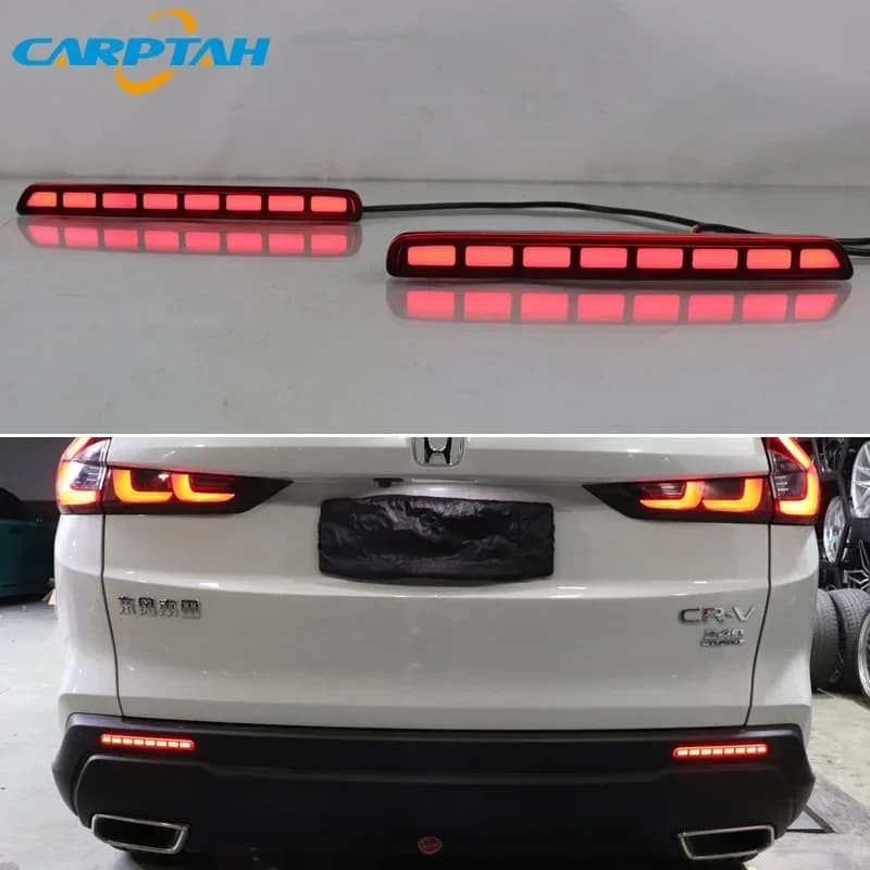 LED Rear Fog Lamp For Honda CR-V CRV 2023 2024 Car Bumper Brake Light Reflector 3-in-1 Functions Signal Indicators