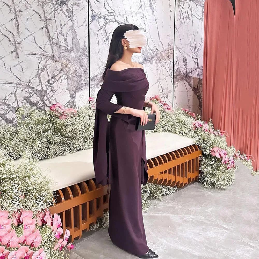 Msikoods Luxury Dubai Evening Dress Ladies Off Shoulder Arabic Long Mermaid Prom Dress Wedding Guest Party Dress Customized