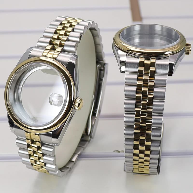 FENYA 36mm 40mm Men's Watch Case Jubilee Bracelet Sapphire Crystal For Oyster Seiko Nh35 Nh36 Nh34/38 8215 Movement 28.5mm Dial