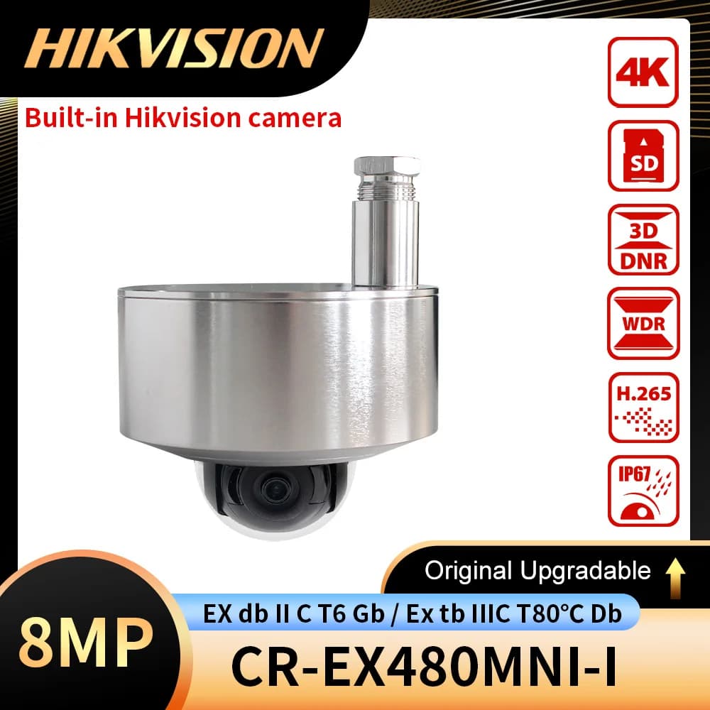 Explosion-Proof Dome Camera 2MP/4MP/6MP/8MP 4K built-in hikvision camera 304 Stainless Steel  Support PoE Hik-Connect app IR 30m