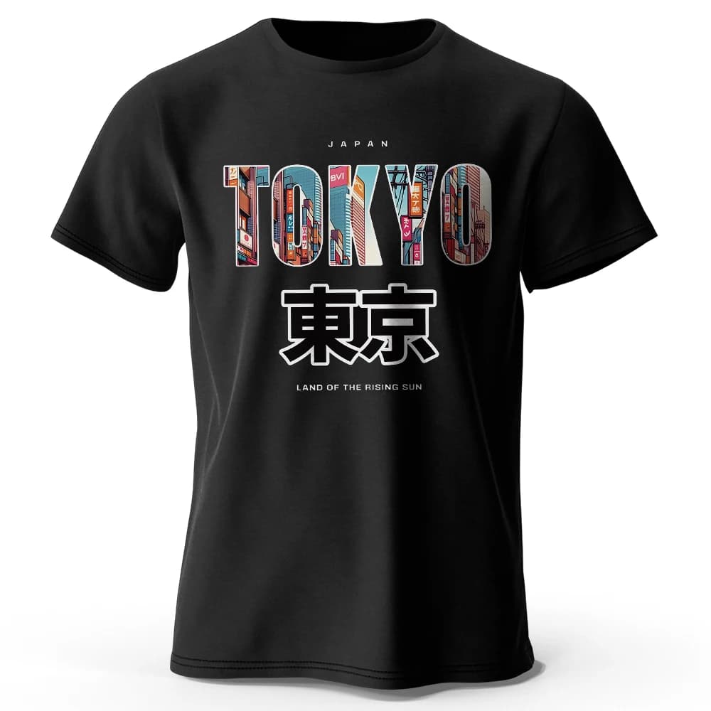 Tokyo Printed Fashion Forward 100% Cotton T-Shirt, Ultra Soft Round Neck Short Sleeve Tee, Perfect for Men & Women