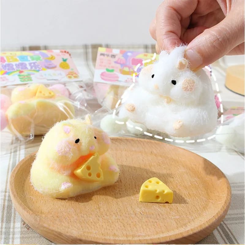 Relieve Stress Anxiety By Squeezing Soft Cat Paw, Animal Chicken,Bear Cute Mouse Color Sense And Touch Toy Children And Adults