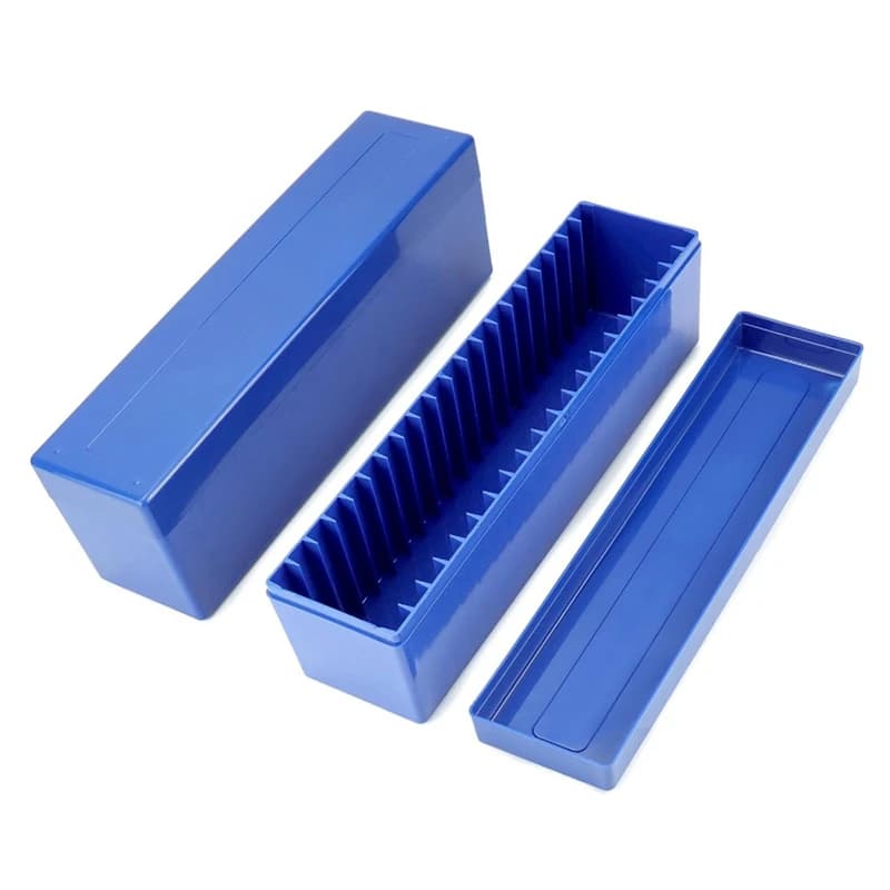 2Pcs Plastic Coin Box Coin Identification Box Storage Box Compatible With 20 Slab Coin Holders, For Collectors Coin Storage Blue