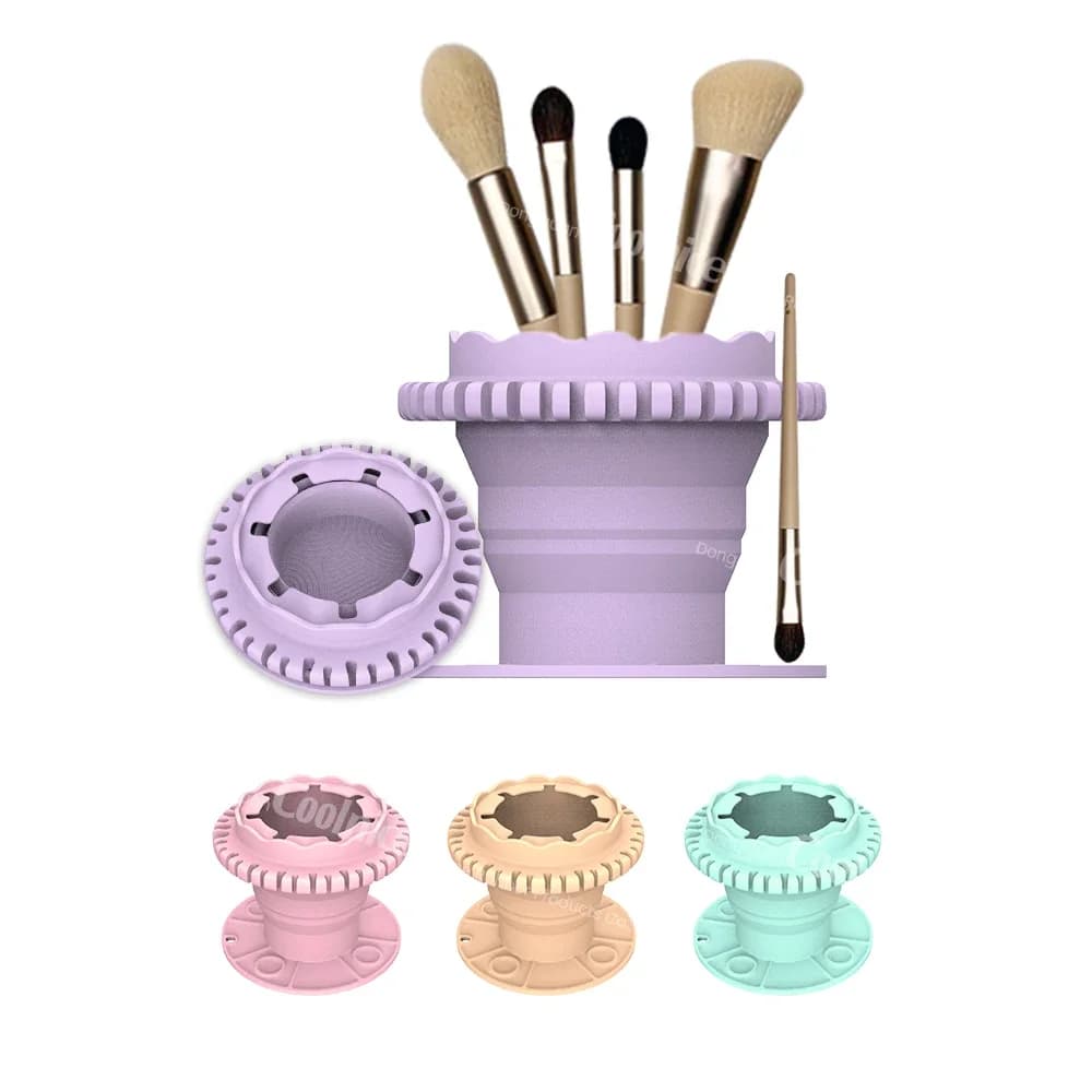2024Hot Product Art Brushes Washer Tool Silicone Drawing Pen Cleaner Paint Brush Cleaner Rinse Cup With Paint Tray