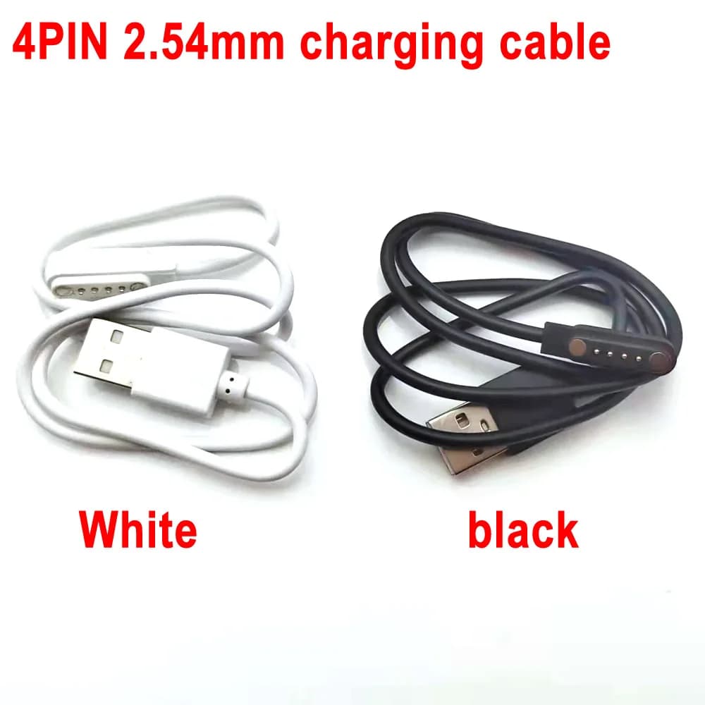 1pcs Magnetic Charging Cable USB 2.0 Male to4Pin Pogo Magnetic charge connector Cable Cord For Smart Watch GT88 G3 KW18 Y3 KW88