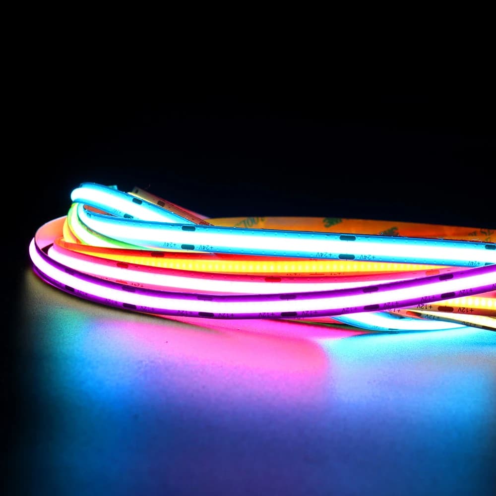 50m COB LED Strip 480 led/m Red Green Blue Pink Yellow High Density 8mm 12v 24v Colorful Flexible FOB Tape Car Linear Dimmable