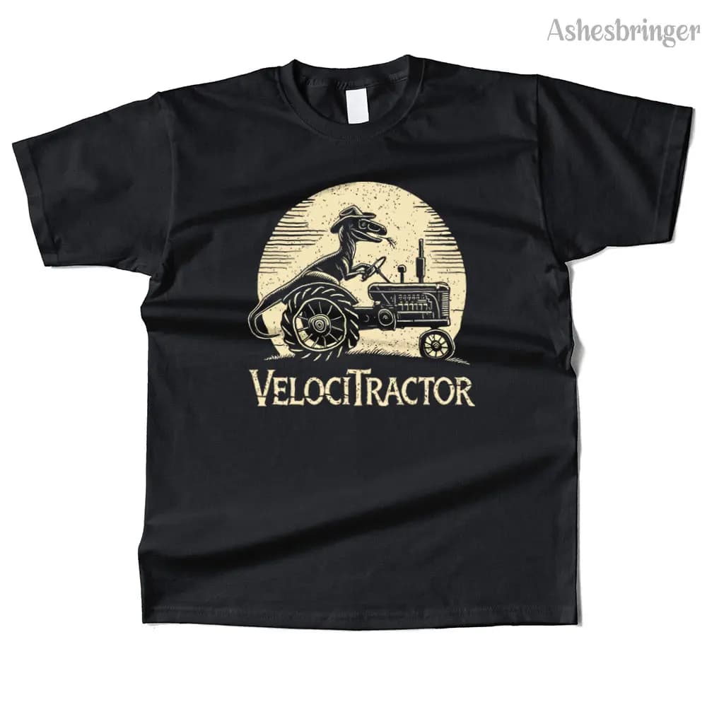 Mens Cotton VelociTractor Graphic T Shirt Street Casual Style Tee for Men and Women
