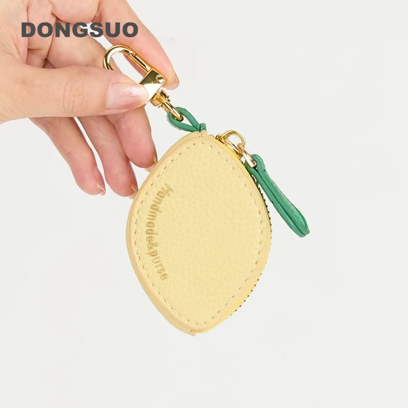 Yellow lemon Fruit Charm coin purse cute key chain mini pouch Wallet gift for girl women 2025  spring summer new