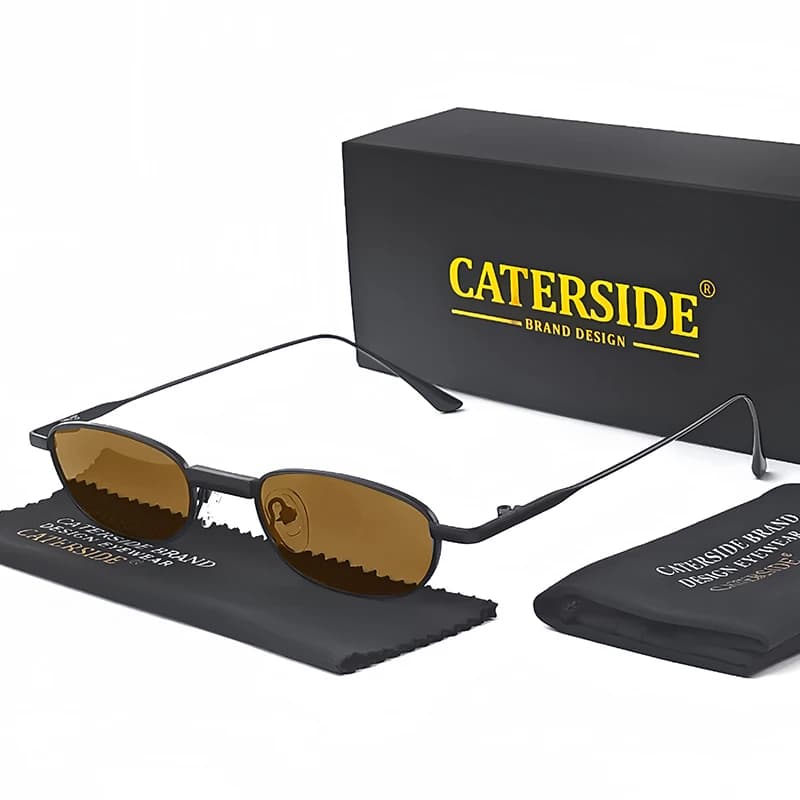 CATERSIDE Polarized Small Sunglasses Men Rectangle Punk Brand Design Sun Glasses for Women Driving Party Eyewear Holiday Gifts