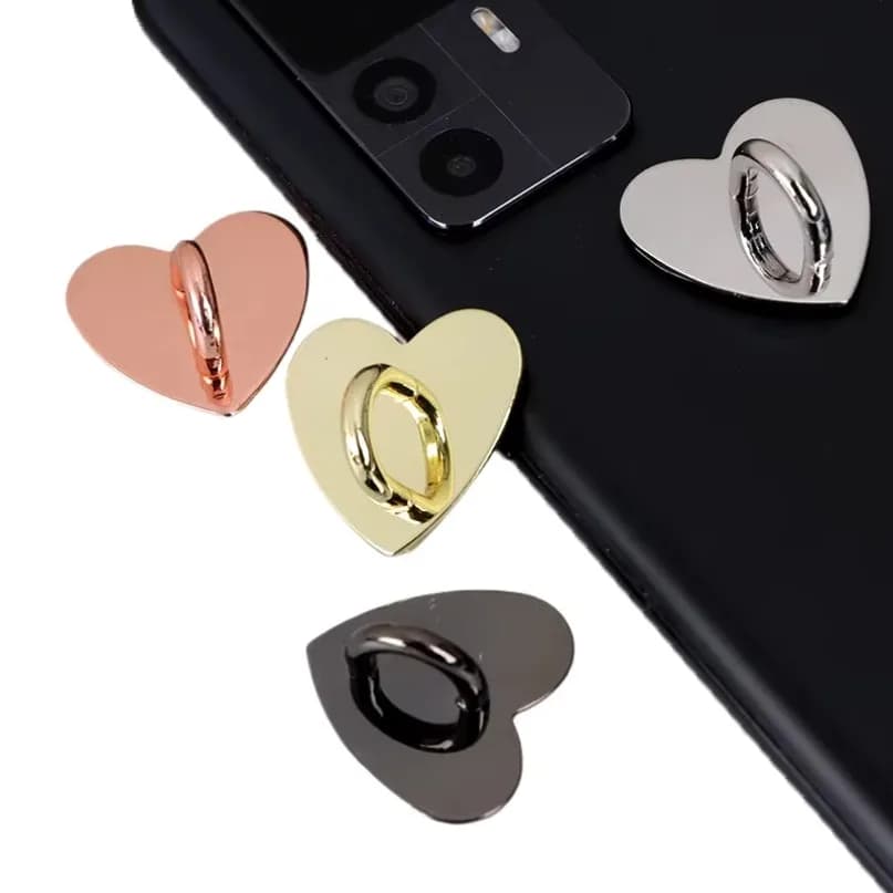 1PC MIni Creative Heart-shaped Mobile Phone Holder Finger Ring Stand Hook Buckle Phone Case DIY Accessories Supplies Party Gifts