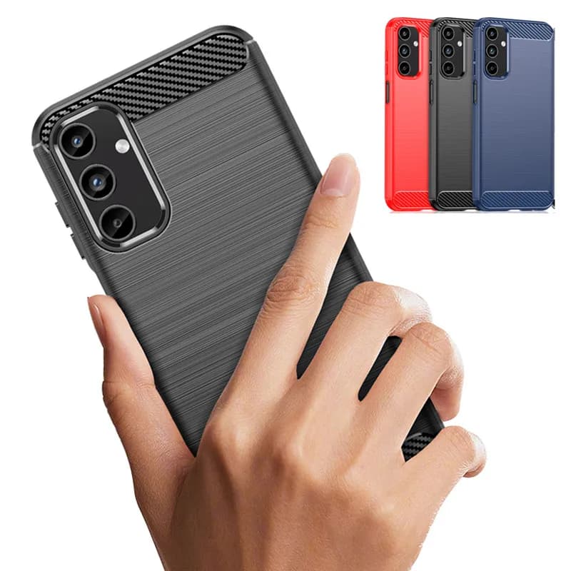 Carbon Fiber Texture TPU Case for Samsung Galaxy A36 A26 A16 A06 A55 A35 A25 A15 M55 M15 M35 5G Protective Cover Funda Shell