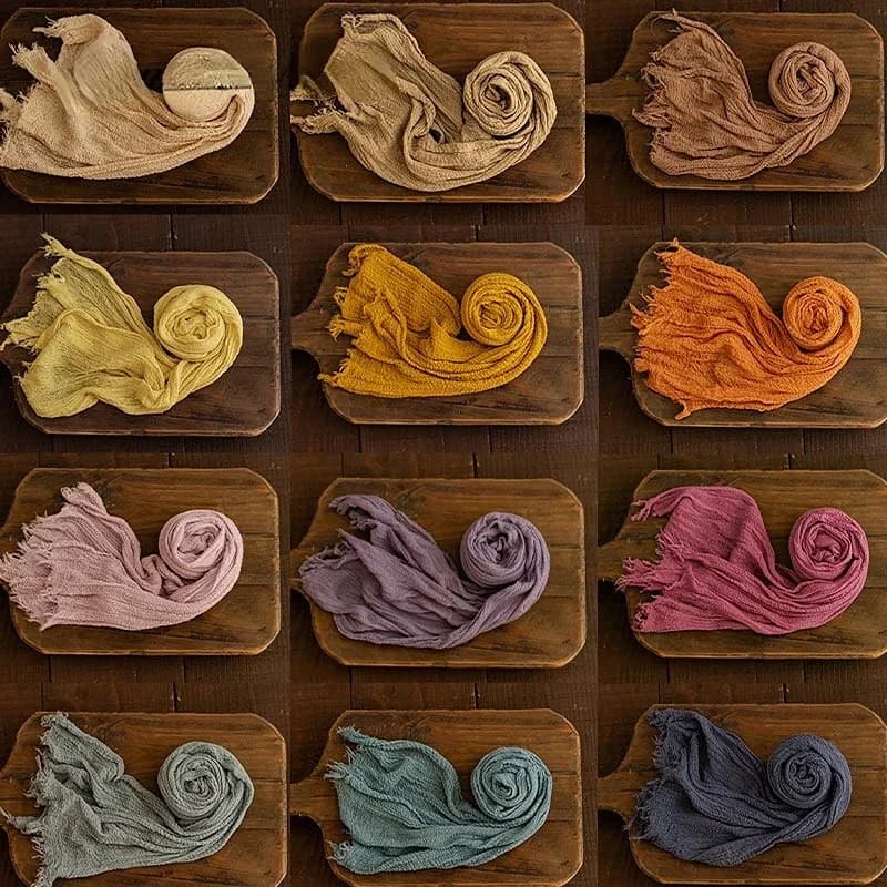 32-color Newborn Photography Props Soft High Stretchable Wrap Cotton Swaddling Photography Basket Backdrop Babies Accessories