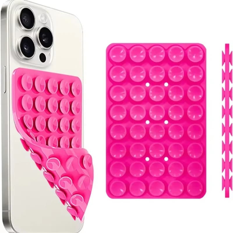 Silicone Suction Cup Phone Case Double Sided Detachable Stand for Hands-Free Wall Stand for Selfies and Videos