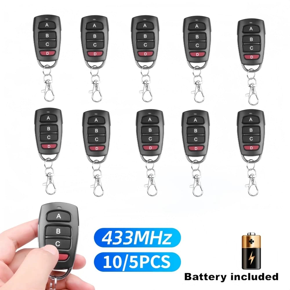 5Pcs 10Pcs Wireless RF 433Mhz Remote Control Garage Door Gate Key Duplicator Copy Code Opener