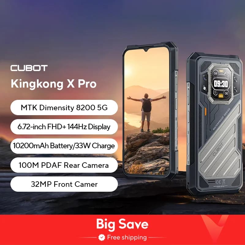 [World Premiere] CUBOT KINGKONG X PRO, Rugged Smartphone 5G, Dimensity 8200, 4nm, 3.1GHz, 144Hz 6.72" Screen, 10200mAh, 24+256GB