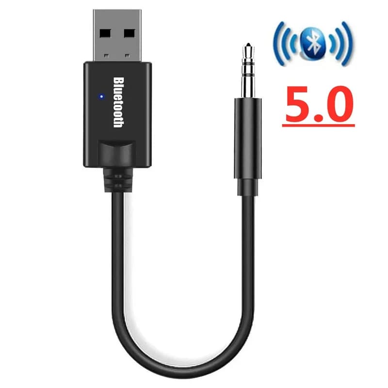 Bluetooth 5.0 Audio Receiver Car Kit 3.5MM 3.5 Jack AUX Auto Stereo Music USB Dongle Wireless Adapter for Car Speaker Amplifier