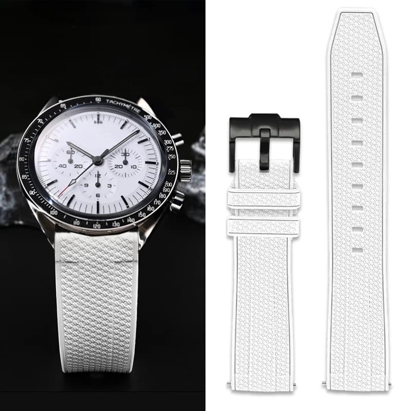 Liquid Silicone Strap for Omega Speedmaster Stainless Steel Buckle Quick Release Men Women Universal Replace Watch Band 20/22mm