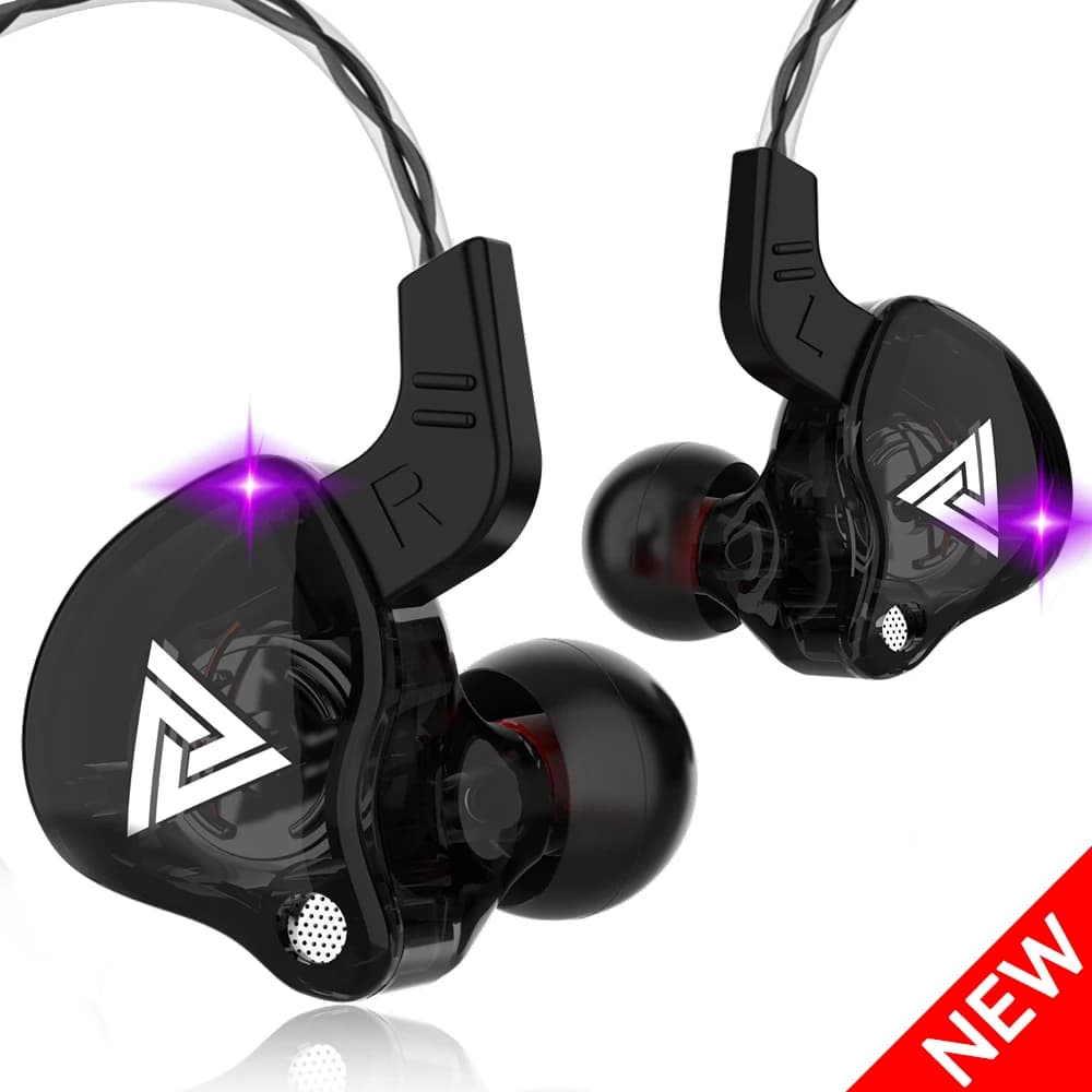 QKZ AK6 HiFi Wired Earphones with Copper Driver, Bass Stereo Sports Headset, In-Ear Music Earbuds, 3.5MM Jack with Microphone