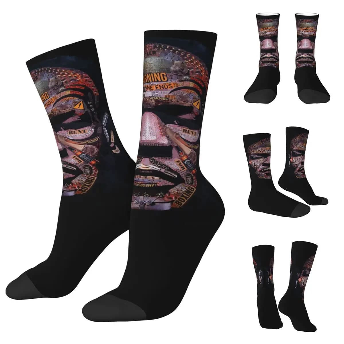 Mike Tyson Boxing Retro Boxing Unisex Socks,Warm 3D Print Happy Socks Street Style Crazy Sock