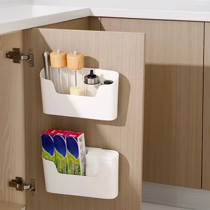 1 Piece Kitchen Wall-Mounted Storage Box Cabinet Door Organizer Multi-Functional Desktop Storage Box Without Punching Wall Organizer Intimates and Socks Organizer Home Storage Rack