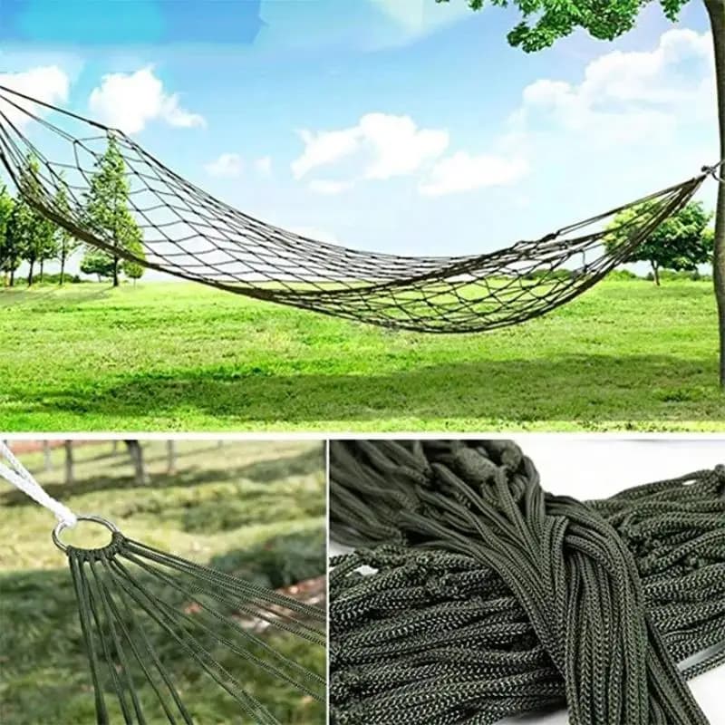 2025 Portable Outdoor Sport Hammock, Camping Hammock Mesh Net for Garden Beach Yard Travel Swing Hanging Bed
